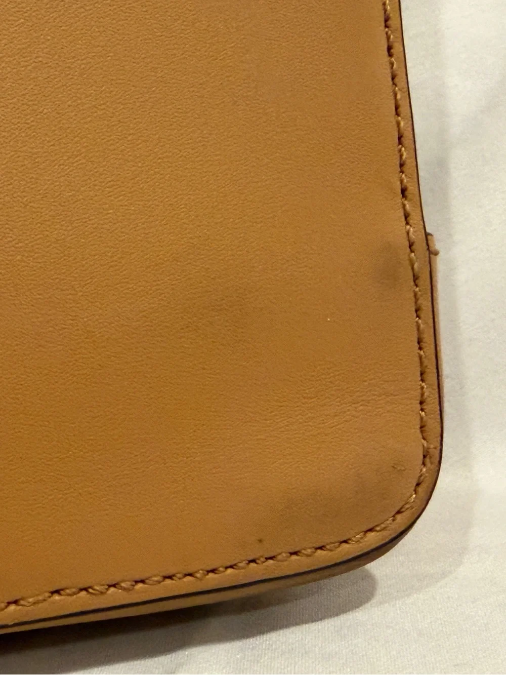 16” x 11” Genuine BEN MINKOFF Tan Camel Leather Laptop Briefcase Bag